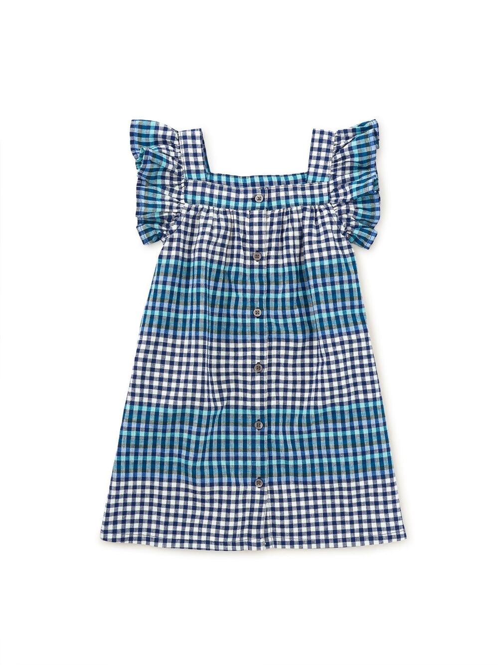 Tea Collection Girls Plaid Boat Neck Dress - Size 2